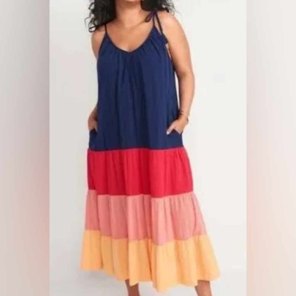 Old Navy Colorful Tiered Women’s Summer Dress size Medium